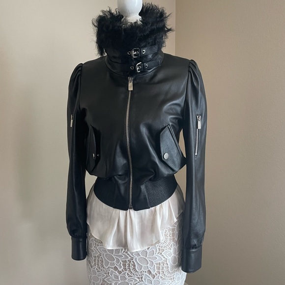 🚨 Limited Edition 🚨Michael Kors Collection Studio 54 Leather Jacket - Picture 14 of 17